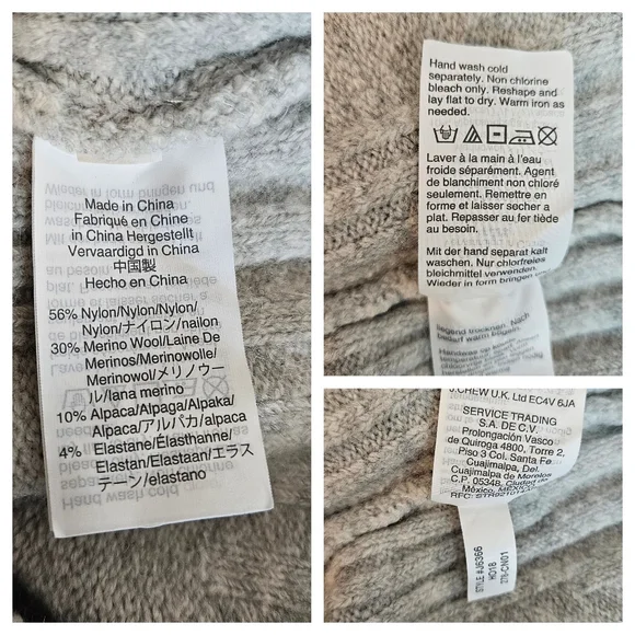 J. Crew Point Sur Gray Mock Neck Merino Wool Alpaca Blend Sweater Womens Size S - Picture 13 of 14